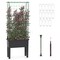 Costway Raised Garden Bed Planter Box with Climbing Trellis Water Level Indicator